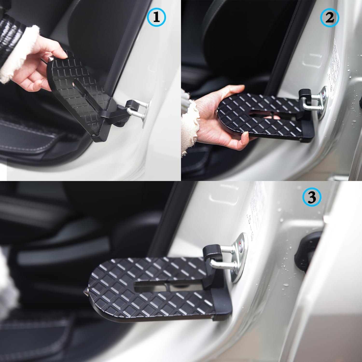 călcă pe încuietoarea ușii